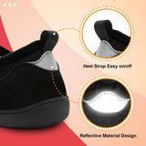 LeIsfIt Mens Slippers Wide House Shoes Adjustable Diabetic Shoes Arthritis Swollen House Slippers Indoor Outdoor Black Size 13