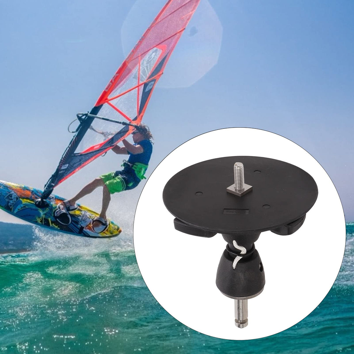 Surfing Tendon Joint Mast Base, High Strength Windsurfing Mast Base, Wear Foldable Universal, for Outdoor Sports Black