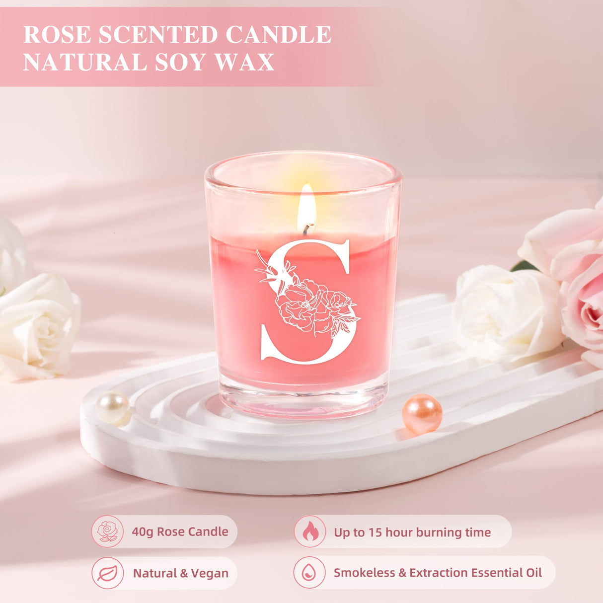 Personalized Gifts for Women - Customized Initial A-Z Wine Glass, Unique Birthday Gifts for Women, Christmas Basket Gift for Her, Mom, Wife, Sister, Friend, Nurse（S）