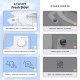TUSHY Fresh Ultra-Slim Starter Bidet Attachment for Toilet | Non-Electric, Adjustable Water Pressure, Cool Water Rear Wash, Self-Cleaning | Fits Elongated & Round Toilets, Easy 10 Min Install, Bamboo