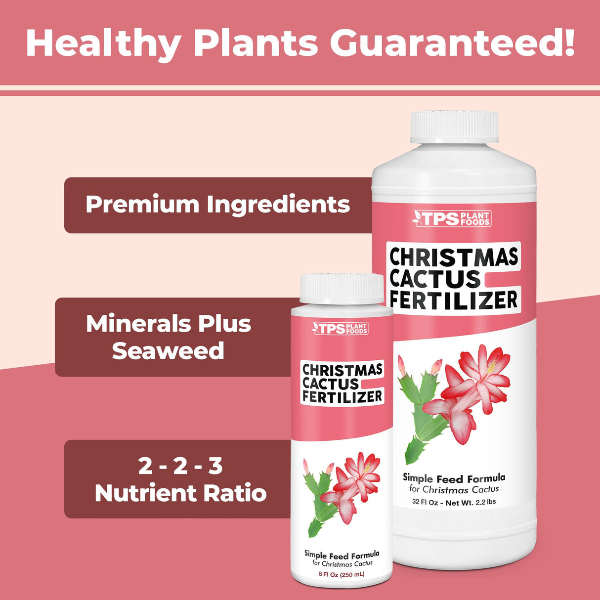 TPS NUTRIENTS Christmas Cactus Fertilizer for All Christmas Cacti and Schlumbergera Cacti, Liquid Plant Food, 32 oz (1 Quart)