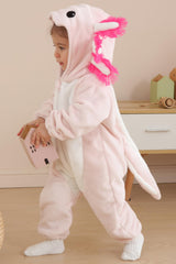 DarkCom Unisex Baby Animal Onesie Toddler Hooded Romper Halloween Cosplay Pink Axololtl Costumes Kids' Christmas Gifts 2-3 Years