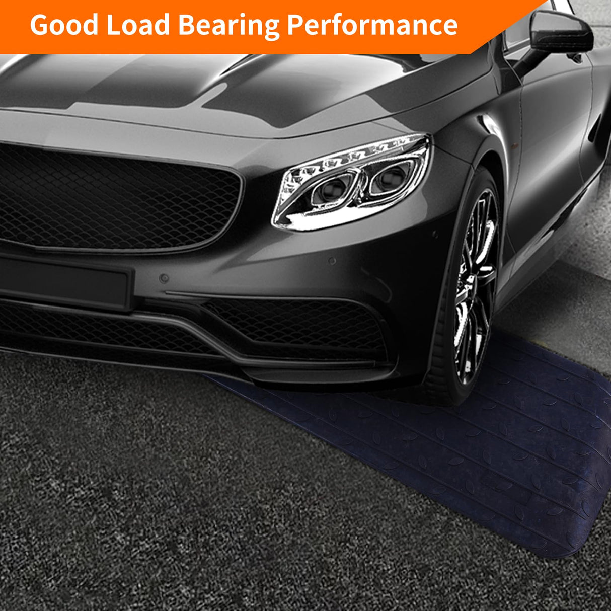 BESEA 3 Inch Rise Threshold Ramp Anti-Slip Wheelchair Ramp Rubber Curb Ramp for Home Doorways 3 Feet Long 5500lbs Load Capacity(Anti-Slip Design)