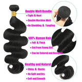Body Wave Bundles Human Hair 18 20 22 24 Inch Human Hair Bundles 100% Unprocessed Brazilian Virgin Hair 4 Bundles Quick Weave Deals Human Hair Extensions for Women Natural Color