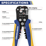 haisstronica Self-Adjusting Wire Stripper, 3 in 1 Stripper/Cutter/Crimping Heavy Duty Automatic Electrical Wire Strippers for 10-24 AWG