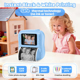 Instant Print Camera for Kids,Christmas Birthday Gifts for 3 4 5 6 7 8 9 10 11 12 Year Old Boys Girls,Toddler Digital Video Camcorder Cameras, Best 1080P HD Selfie Toy with 32GB SD Card