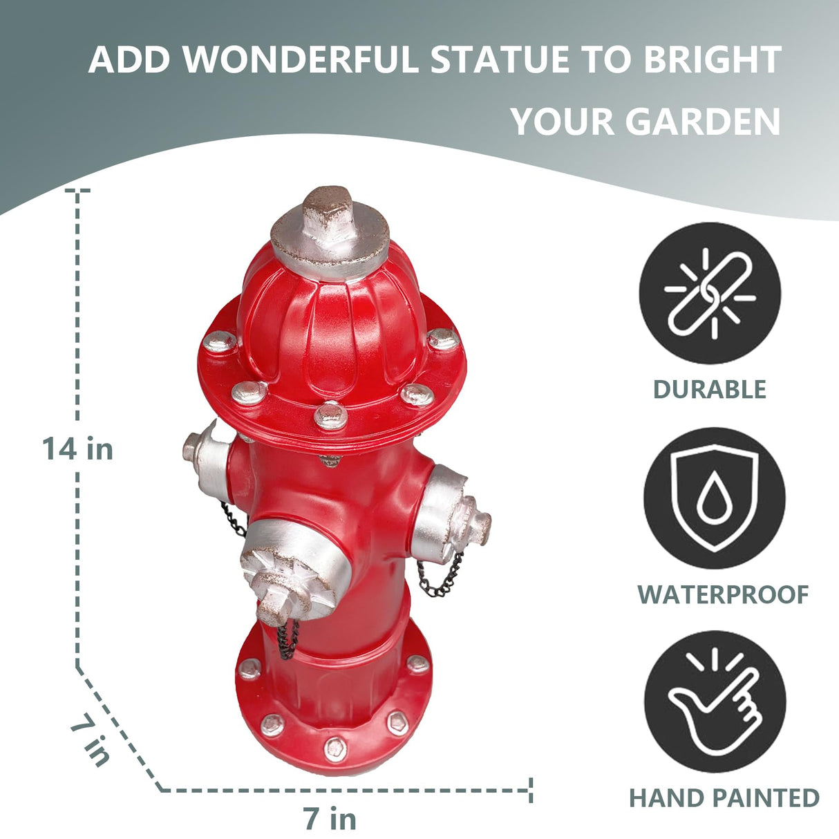 Elenon Garden Fire Hydrant Outdoor Statue Decorative for Dog to Peed on, 14.5" Fire Hydrant Puppy Pee Training Post, Gadrden Yard Lawn Backyard Ornament Decoration Firefighter Gifts for Men