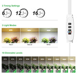 RWNTAO 3.54" Ceiling Grow Light for Indoor Plants, Warm&White Full Spectrum Plant Light, Growing Lamp with 6/12/16H Auto Timing, 10 Dimmable Brightness Levels for Small Plants, 3Head