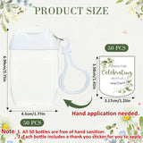 50Pcs Mini Hand Sanitizer Bottles Bulk with Thank You Labels - Wedding Favors - Personalized Wedding Favors for Guests, Thank You Gifts Party Supplies for Bridal Shower Gift (Sanitizer Not Included)