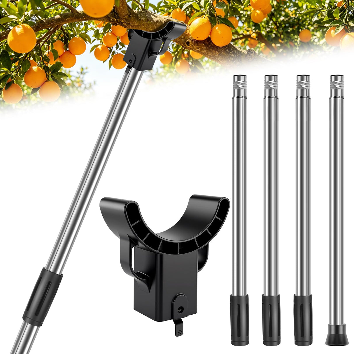 4 Set Adjustable Tree Branch Support, 18"-60" Tree Support Pole with Crutch