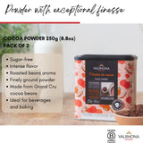 Valrhona Dark French Cocoa Powder. Chef’s Choice Cocoa Powder. Warm, Red Color, Pure, Dark, Intense Flavor. Poudre de Cacao. Great for Desserts and Hot Chocolate. Kosher. 250g (Pack of 2)