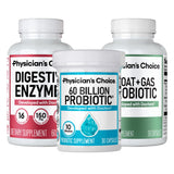 Physician's CHOICE 60 Billion Probiotic 30ct + Bloat & Gas Probiotic 30ct + Digestive Enzymes 60ct - Gut Guardian Bundle