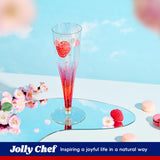 JOLLY CHEF Plastic Champagne Flutes 4.5 oz 100 Pack Gold Glitter Glasses