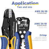 haisstronica Wire Stripper and Crimping Tool,AWG 24-10 Automatic Stripper Tool with AWG 26-10 Ratchet Wire Crimper For Heat Shrink Connectors