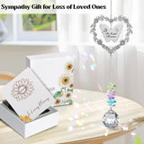 Elivida Sympathy Gift for Lose of Loved Ones, Grief Memorial Suncatcher Ornament for Loss of Mom Dad, Bereavement Crystal Rainbow Maker, Unique Heart Shaped Hanging Decorations for Daily Remembrance