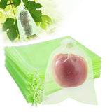 SmileLucky 100PCS Fruit Protection Bags with Drawstring, 8x12 Inch Green Organza Produce Bags for Fruit Trees, Mesh Netting for Garden Protection