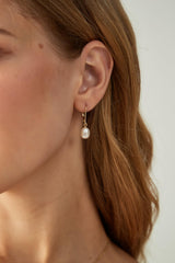 EAMTI Pearl Earrings for Women 925 Sterling Silver Post Drop Earrings