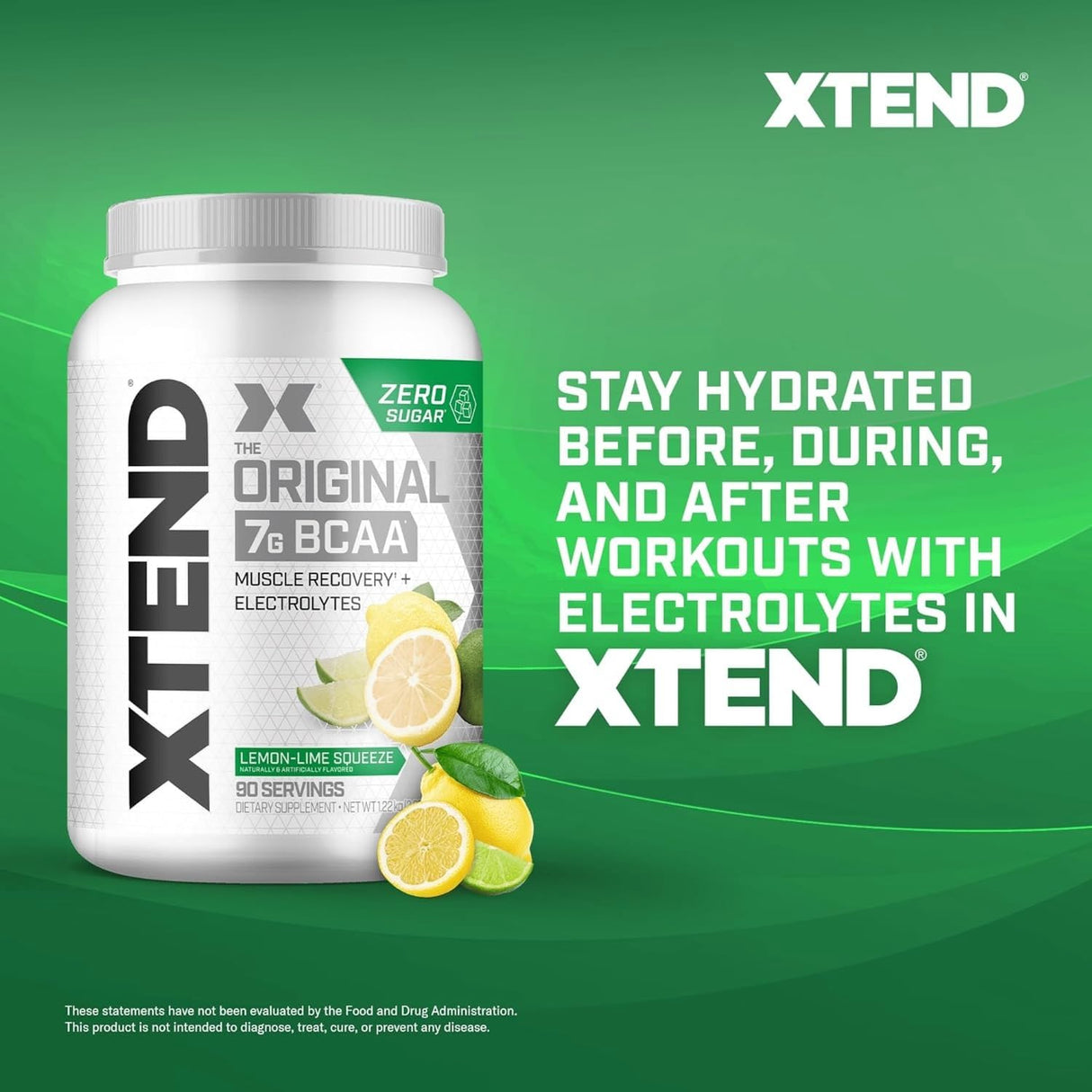 Xtend XTEND Original BCAA Powder 7g BCAA and 2.5g L-Glutamine, Sugar Free Post Workout Muscle Recovery Drink with Amino Acids for Men & Women, 90 Servings