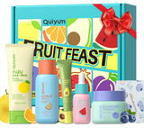 QUIYUM Fruit Skincare Set for Teen Girl, 5 Daily Routine Beauty Skin Care