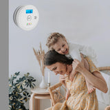 5 Pack Smoke Detector Carbon Monoxide Detector Combo Battery Powered,Carbon Monoxide Detector Smoke Alarm with Test Button,Fire Alarm with Digital Display for Home,Kitchen