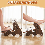 Spacocld Foot Rest for Under Desk at Work- Adjustable Rocking Foot Stool with 3 Height Positions and Soft Crossbar, Ergonomic Wooden Footrest with Anti-Slip Surface for Home, Office