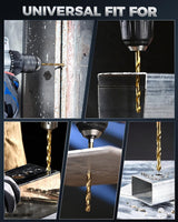 COMOWARE Titanium Impact Drill Bit Set - 30 Pcs Hex Shank HSS, Quick Change Design, 1/16"-1/2"