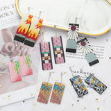 KAERUN 12 Pairs Anime Hanafuda Earrings Set-Tanjiro Earrings Anime Demon Slayer Cosplay Fashion Accessories Double-sided Acrylic Resin Drop Earring for Friends Halloween Birthday Mothers Day Gifts