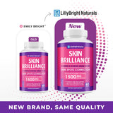 LB LILLYBRIGHT NATURALS Glutathione Capsules - 1,500mcg L-Glutathione Supplement with Vitamin C - Skin Tone Enhancer - Targets Dark Spots & Acne Marks - Potent Antioxidant - 60 Skin Pills