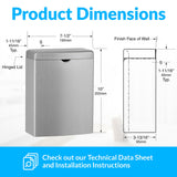 Bobrick Sanitary Napkin Disposal Wall Mounted Stainless Steel Flip Top Receptacle for Public Restrooms, 1-Piece Design with 1 Gallon Waste Capacity (Model B-270)