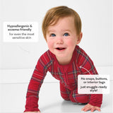 Little Sleepies Christmas Pajamas for Baby Boys & Girls, Viscose from Bamboo Newborn Pajamas, Family Matching Christmas PJs, Holiday Plaid, 6-12 months