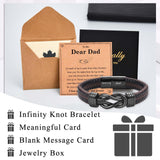 EYQV Gift for Dad from Daughter Son, Dad Infinity Leather Bracelet for Men