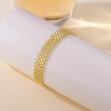 Simlayton 14K Gold Bracelets for Women Gold Mesh Bracelet for Womens