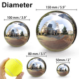 yarlung 10 Pack Stainless Steel Gazing Balls, 50-150 mm Garden Mirror Globe Floating Pond Sphere, Silver Polished Hollow Ball Reflective Ornament for Home Yard Outdoor Lawn Decoration