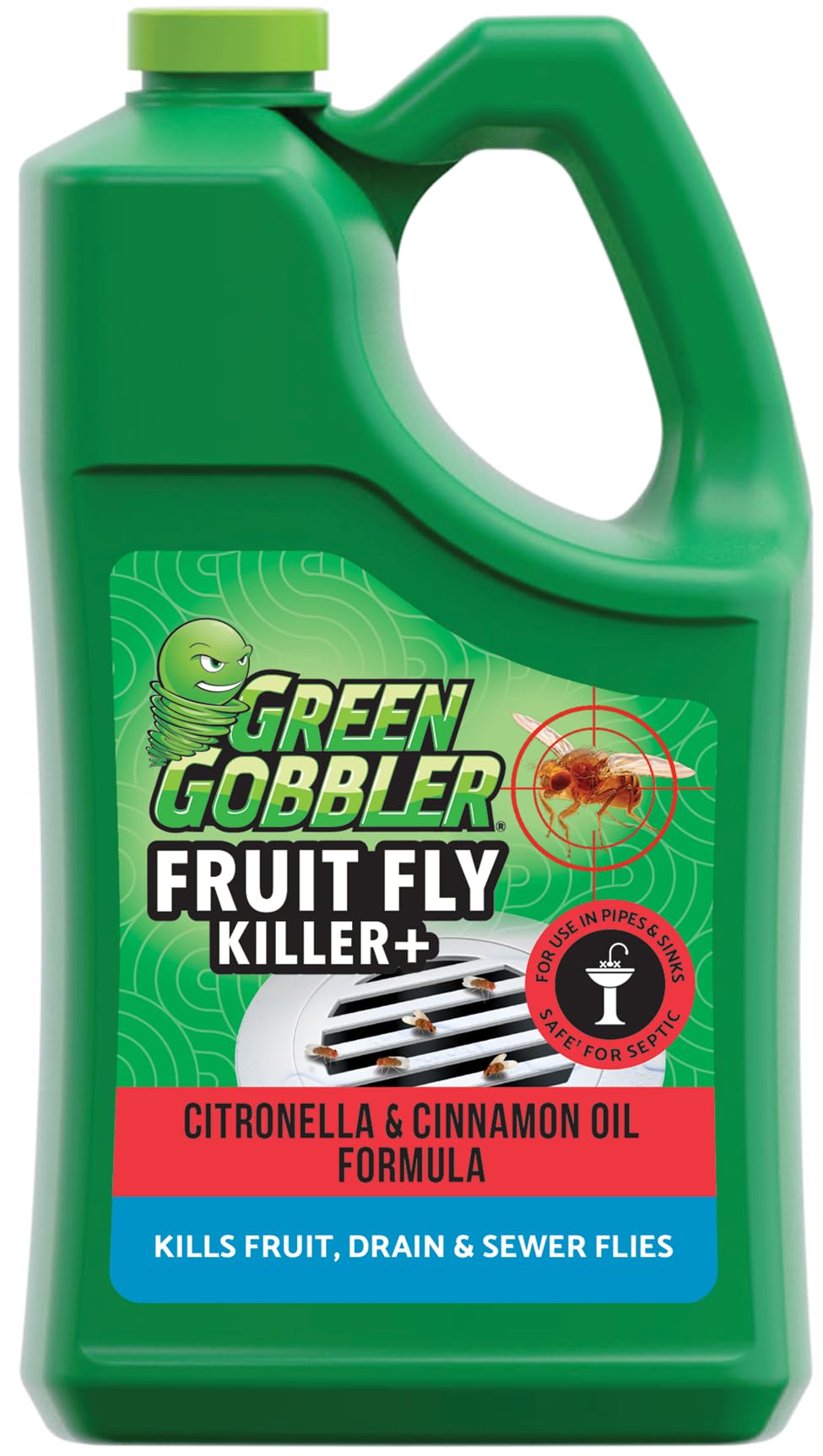 Green Gobbler Fruit Fly Goodbye Gel Drain Treatment | Killer Flies & Eliminator (1 Gallon)