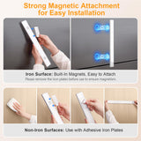 Gritin 14.7inch Under Cabinet Lighting Rechargeable 2 Pack- 3 Color Temps&5 Level Brightness, Super Bright, 4 Modes, Motion Sensor, Long Lasting - Easy Installation Magnetic Under Closet Lights-Silver