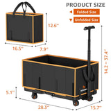 Collapsible Foldable Wagon Cart Heavy Duty, 3-in-1 Utility Dolly Wagons Carts with Wheels, Portable Folding Hand Truck with Removable Bag for Groceries, Laundry, Sports, Office