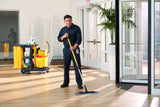 Rubbermaid Commercial Products Microfiber Adaptable Flat Mop Kit for WaveBrake Yellow Extendable Handle for Heavy-Duty Cleaning/Hardwood/Tile/Laminated Floors in Kitchen/Lobby/Office