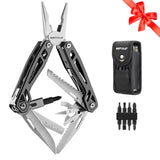 Father‘s Day Gifts for Men Dad Him, WETOLS 21-in-1 Multitools with Pocket Knife, Stainless Steel Self-locking Pliers with 8 Screwdriver Bits, Multi Tool Survival Gear, EDC Knife with Pouch for Outdoor
