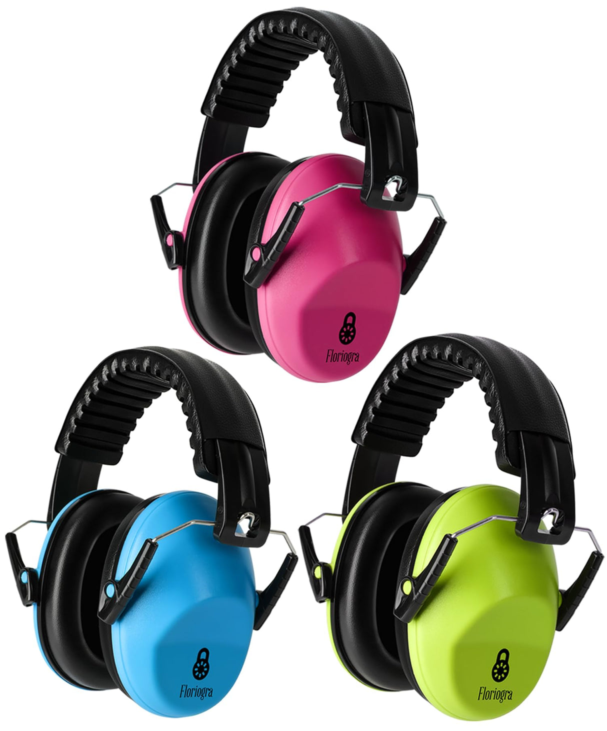 Floriogra 3 Pack Noise Canceling Headphones for Kids, Kids Ear Protection Earmuffs for Autism, Toddler, Children, Noise Cancelling Sound Proof Earmuffs/Headphones for Concerts, Air Shows, Fireworks