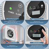 2 in 1, Carbon Monoxide Detectors,Smoke Detector,Smoke Combination CO Alarm,85db Alarm,LCD Large Screen,with 3*AA Batteries,Test Button,Low Battery Warning,Easy Install