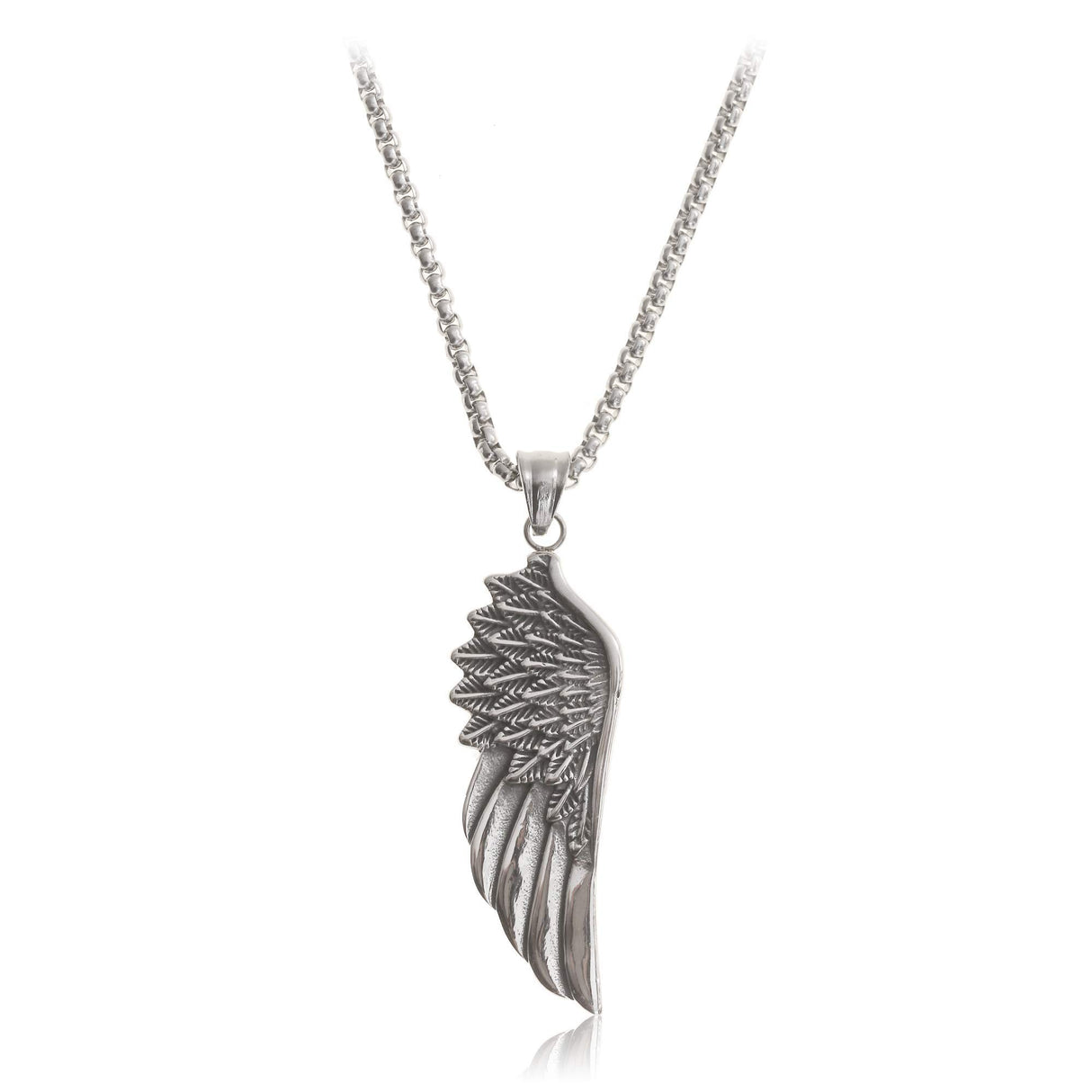 Made by Nami Pendant Necklace for Men 23" Gold & Silver Cuban Link Chain with Pendants for Men High-Quality Stainless Steel Necklace Premium Jewelry Gift for Him (Vikings Wing)