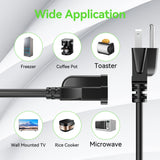 Power Extension Cord 20FT, 3 Prong Grounded Electric Extension Cable Outlet Saver, Single Outlet, Outside, Heavy Duty, Waterproof, Flexible, 16AWG, SJTW, 13A 125V, Outdoor & Indoor Power Wire (Black)
