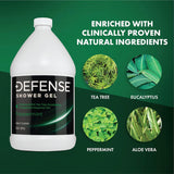 Defense Soap Peppermint Body Wash Shower Gel 1 Gallon (128 Fl Oz)