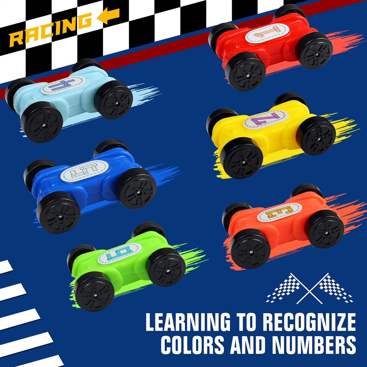 Montessori Toys for 2 3 Year Old Boys Toddlers, Car Ramp Toys with 6 Cars