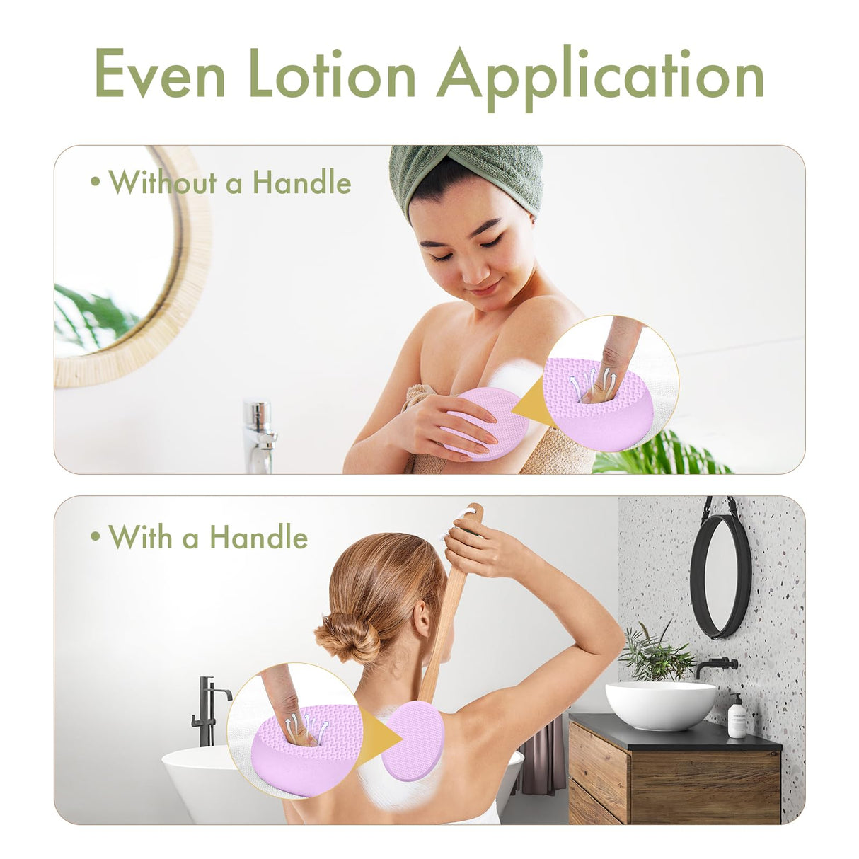 AmazerBath 6 PCS Lotion Applicator Replacement Pads, Back Sunscreen Applicator for Kids, Elderly, Women, Apply Cream Medicine Skin Cream Moisturizer Sunscreen Tanner, Handle Not Included, Colorful