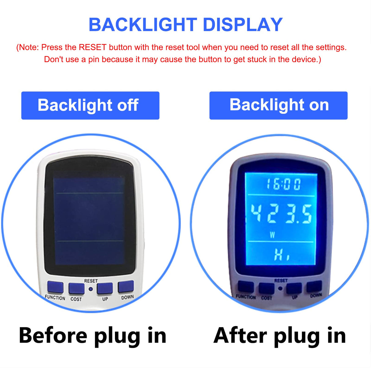 2 Pack Upgraded Watt Meter Power Meter Plug Home Electricity Usage Monitor, Electrical Usage Monitor Consumption, Energy Voltage Amps Kill Meter Tester with Backlight, 7 Modes Display