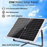 25W Solar Powered Exhaust Fan Kit with 12000mAh Lithium Battery Ideal for Chicken Coops Greenhouses Attics and Sheds 2600RPM 10ft Cord IP67 Waterproof Black