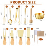 48 Pcs Charcuterie Boards Accessories Butter Spreader Knives Set Stainless Steel Cheese Mini Serving Tongs Spoons Forks Dipping Bowls Toothpick Flags Utensils for Pastry Making Wedding Christmas(Gold)
