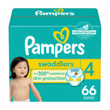 Pampers Baby Diapers - Swaddlers - Size 4, 66 Count, Ultra Absorbent Disposable Infant Diaper