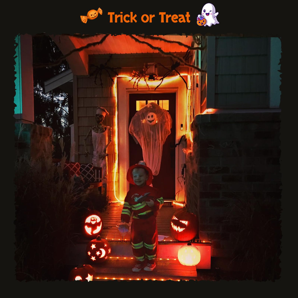 JMEXSUSS Orange Halloween Solar Lights, 66 ft 200 LED Rope Lights Outdoor Waterproof, PVC Tube Orange Christmas String Lights for Halloween Thanksgiving Fall Party Tree Fence Christmas